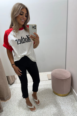 Chosen By Fifi & Annie The Mother Tee | White/Red