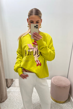 The Laundry Room Tequila Mi Amor Jumper | Vinatge Neon Yellow