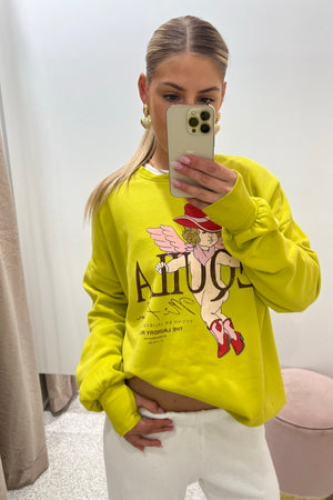 The Laundry Room Tequila Mi Amor Jumper | Vinatge Neon Yellow