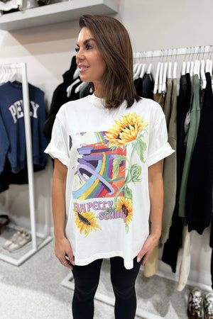 Ena Pelly Sunflower Warp Tee | Vintage White