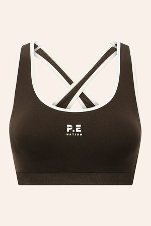 P.E Nation Adaption Seamless Sports Bra | Coffee/Whisper White