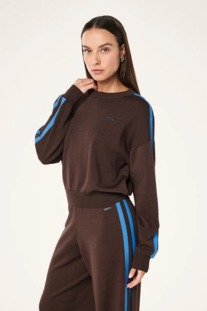 P.E Nation Retreat Knit Jumper | Coffee/Marina