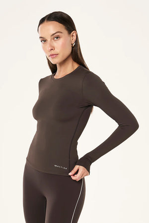 P.E Nation Foundation Long Sleeve Top | Coffee