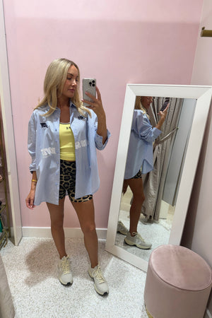 Ena Pelly Sports Shirt | Powder Blue Stripe