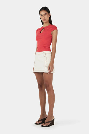 Ownley Rina Keyhole Tee | Tango Red