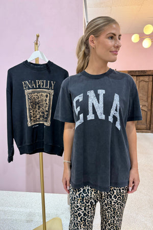 Ena Pelly Jessie Collegiate Oversized Tee | Vinatge Black || BEST SELLER / RESTOCKED