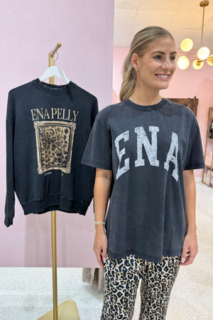 Ena Pelly Jessie Collegiate Oversized Tee | Vinatge Black || BEST SELLER / RESTOCKED