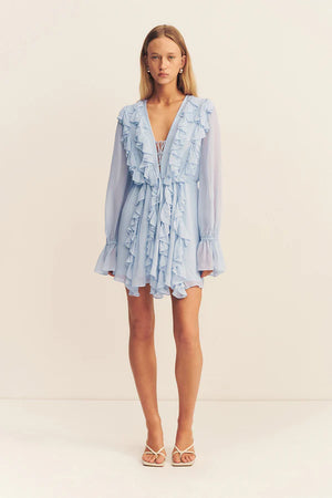 Shona Joy Emory Ruffle Mini Dress | Arcadian Blue