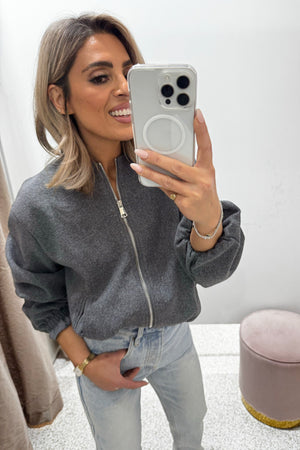 Chosen By Fifi & Annie The Boss Girl Bomber Jacket | Heather Grey