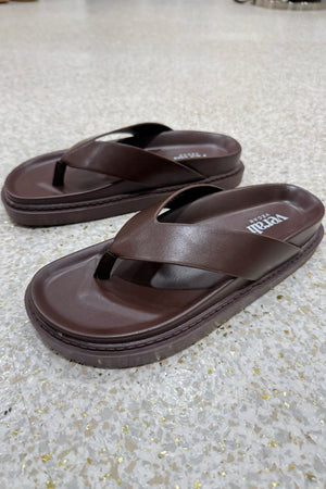 Verali Bridget Footbed Slides | Chocolate Brown