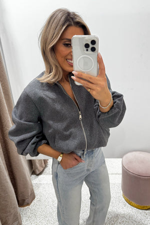 Chosen By Fifi & Annie The Boss Girl Bomber Jacket | Heather Grey