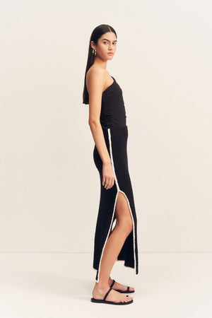Shona Joy Lena Side Split Maxi Skirt | Black