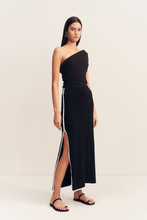 Shona Joy Lena Side Split Maxi Skirt | Black