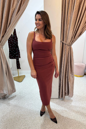 Bec + Bridge Karina Tuck Midi Dress | Sangria
