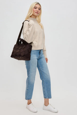 Sol And Selene Resilience Woven Neoprene Bag | Chocolate