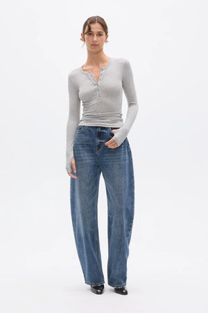Bayse Brand Piper Henley Top | Grey || PRE_ORDER ETA 20/06/2026