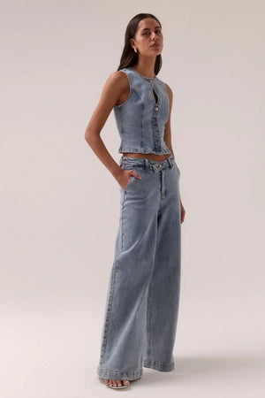 Sovere Etch Denim Bodice | Heritage Blue