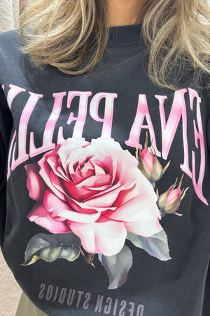 Ena Pelly Rose Tee | Vintage Black