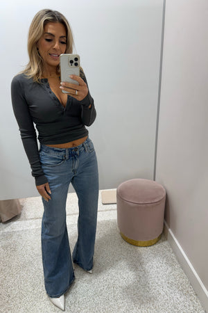Bayse Brand Piper Henley Top | Smoke