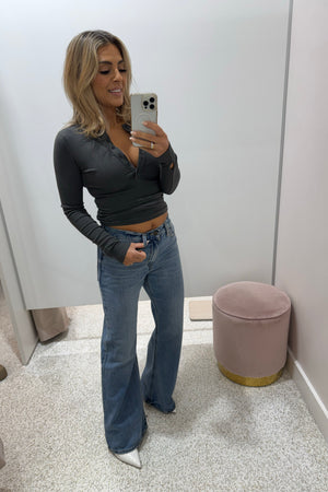 Bayse Brand Piper Henley Top | Smoke