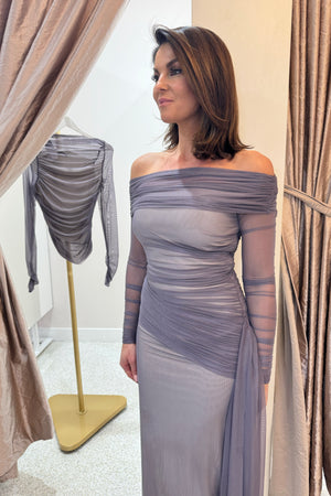 Misha The Nexus Mesh Long Sleeve Dress | Shark