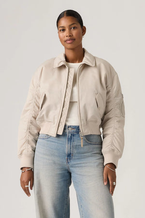 Levi's Bowie Cropped Bomber Jacket | Bone