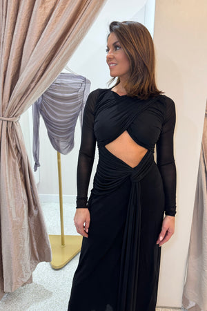 Misha The Transit Long Sleeve Jersey Dress | Black