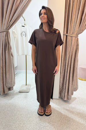 C&M Camilla & Marc Juno Knot Tee Dress | Chocolate