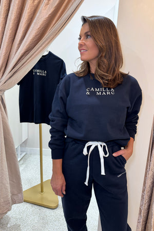 C&M Camilla & Marc Era Graphic Sweater | Navy/Whte