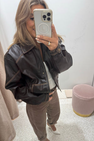 Chosen By Fifi & Annie The Tonia Relaxed Cropped Denim Jean | Latte Corduroy || NEW COLOUR