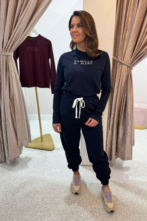 C&M Camilla & Marc Era Long Sleeve Graphic Tee | Navy/White