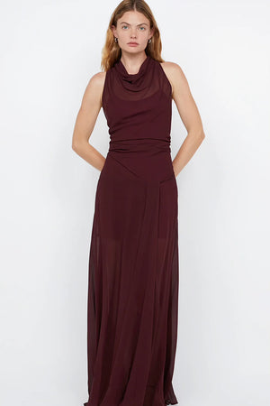 Bec + Bridge Rochelle High Neck Dress | Plum