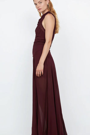 Bec + Bridge Rochelle High Neck Dress | Plum