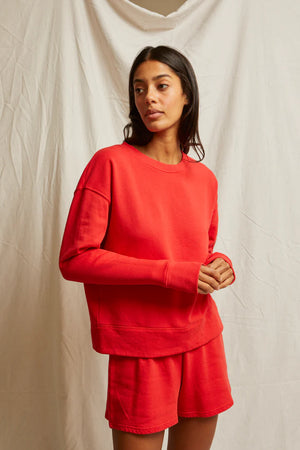 Perfect White Tee Tyler Pullover Sweatshirt | Poppy Red