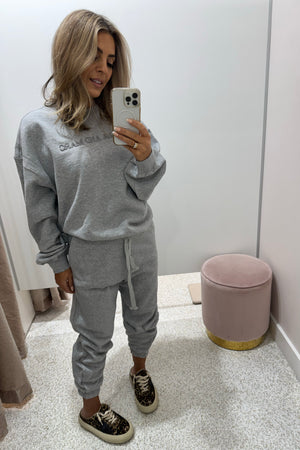 C&M Camilla & Marc Tia Flocking Logo Crew | Grey Marle