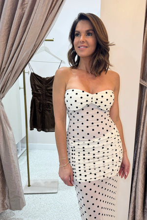 Ownley Vanessa Maxi Dress | Cream Polka