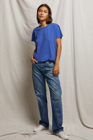 Perfect White Tee Harley Boxy Crew Tee | Violet Blue