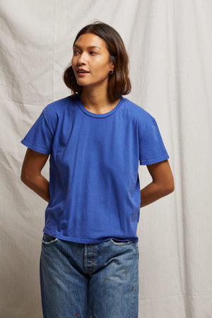 Perfect White Tee Harley Boxy Crew Tee | Violet Blue