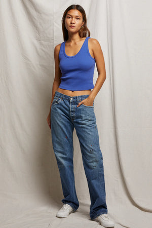 Perfect White Tee Blondie Structured Rib Tank | Violet Blue