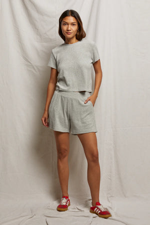 Perfect White Tee Eve Loop Terry Tee | Heather Grey