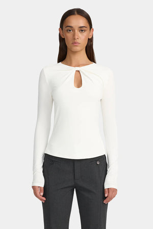 Ownley Isobel Jersey Top | Ivory