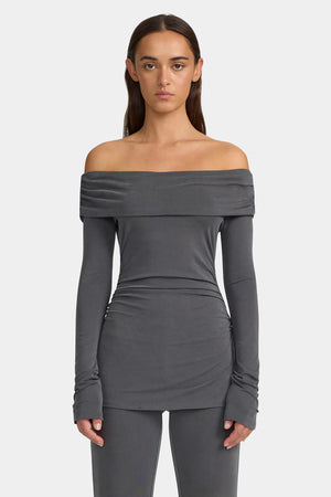 Ownley Else Jersey Top | Charcoal