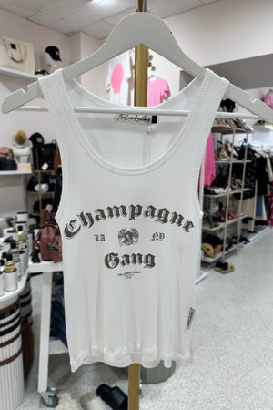 The Laundry Room Champagne Gang Rib Tank | White