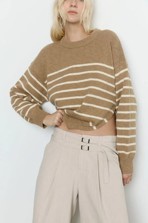 Sovere Solene Stripe Knit Jumper | Pecan / Vanilla