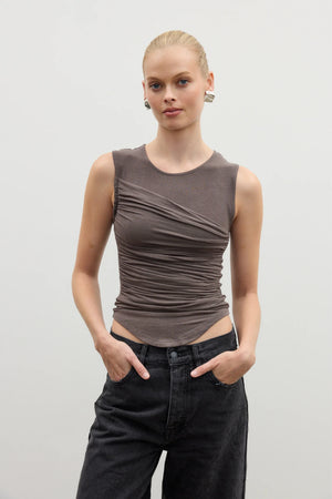 Bayse Brand Roselani Sleeveless Top | Smoke