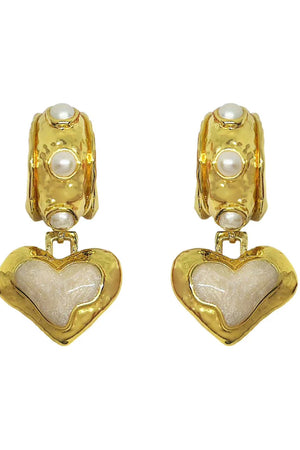 Mountain & Moon Elena Earrings | Gold Pearl