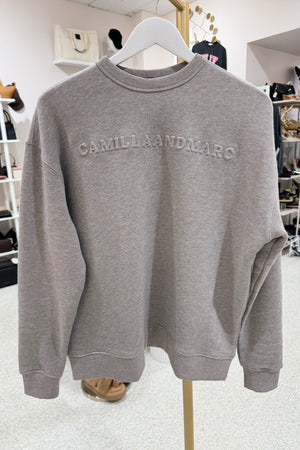 C&M Camilla & Marc Polaris Logo Crew | Dappled Grey