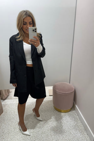Chosen By Fifi & Annie The Pinstripe Blazer | Black