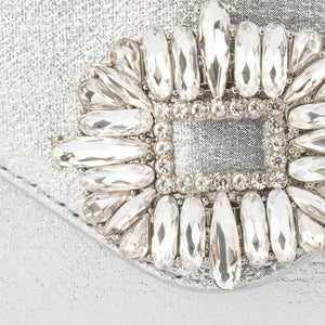 Olga Berg The Antonia Envelope Clutch Bag | Silver