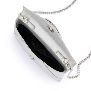 Olga Berg The Antonia Envelope Clutch Bag | Silver